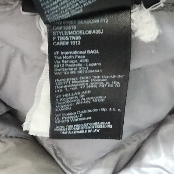 North Face Womens Thunder Jacket Med Metallic Silver 800 Fill Down Pertex A35J - Picture 15 of 15